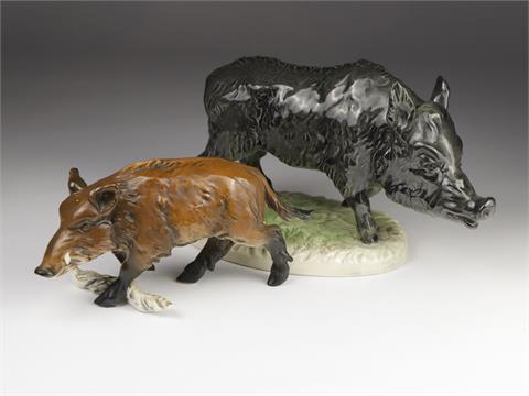 Keramikfiguren - Wildschweine