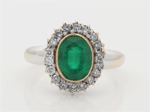 Brillant/Smaragd - Damenring