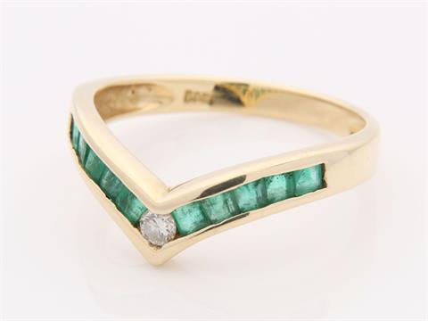 Brillant/Smaragd - Damenring