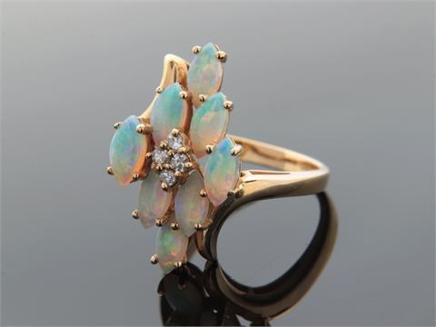 Diamant/Opal - Damenring