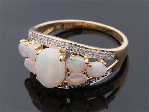 Diamant/Opal - Damenring