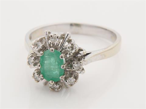 Diamant/Smaragd - Damenring
